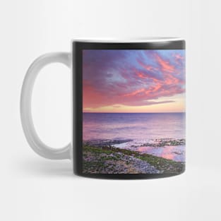 Heart shaped rockpool at sunrise Mug